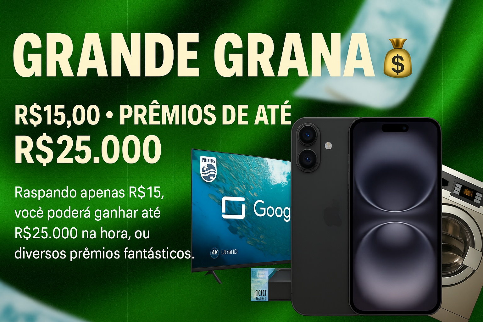 💥 JACKPOT MÁXIMO — R$15,00 — PRÊMIOS DE ATÉ R$25.000,00